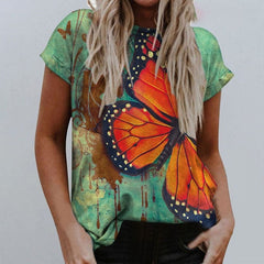 Women's Summer Butterfly Printed Blouse