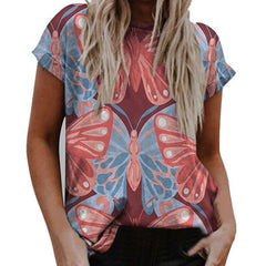 Women's Summer Butterfly Printed Blouse