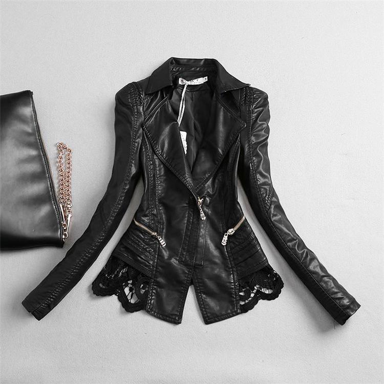Women's Lace Detail Biker Jacket
