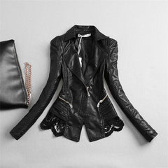 Women's Lace Detail Biker Jacket