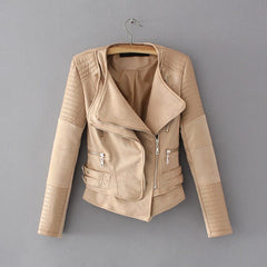 Women's Suede and Leather Quilted Biker Jacket