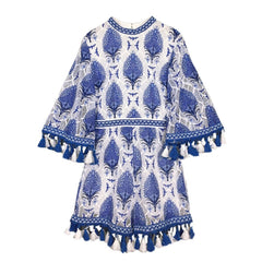 Boho Backless Women's Jumpsuit with Tassels