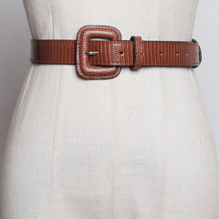 PU Leather Square Buckle Belt