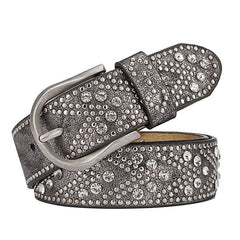 Women's Riveted Crystal Patterned Belt