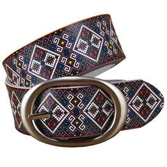Patterned Leather Belt for Women