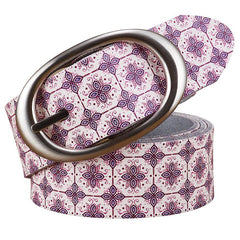 Patterned Leather Belt for Women