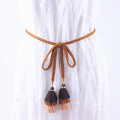 Women's Boho Rope Belt with Tassel