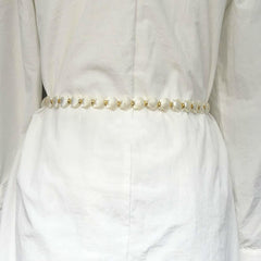 Women's Solid Pearl Dress Belt