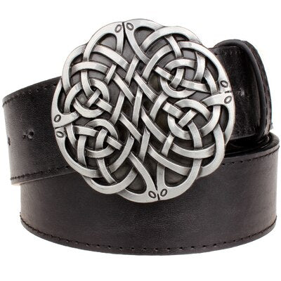 Women's Leather Belt with Metal Buckle