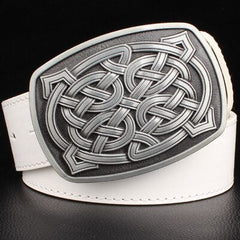 Women's Leather Belt with Metal Buckle