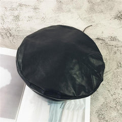 90s Retro Style Leather Women's Beret Hat