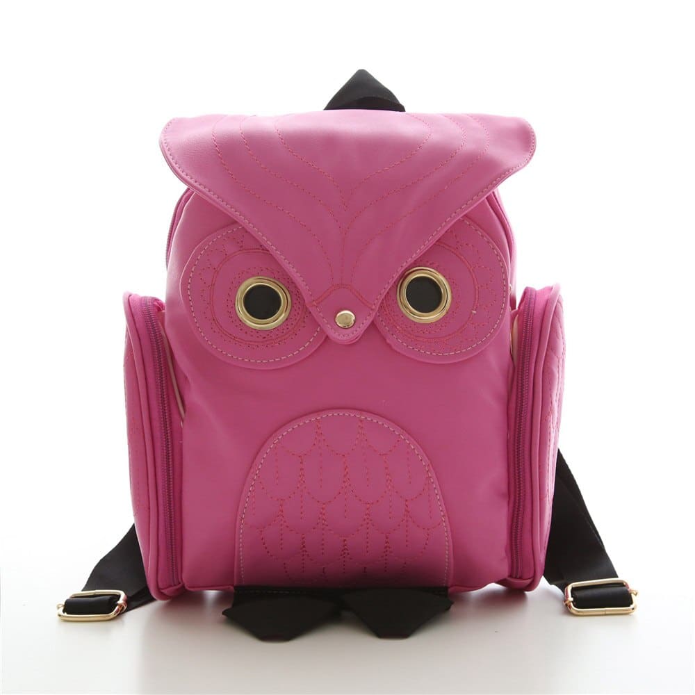 Fashion Owl Printed Women's PU Leather Backpack