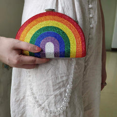 Women's Crystal Rainbow Clutch