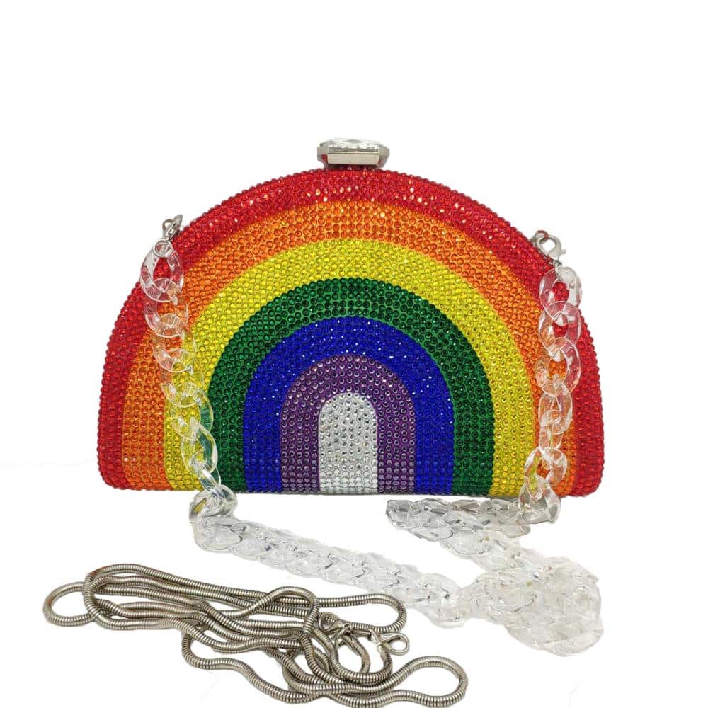 Women's Crystal Rainbow Clutch