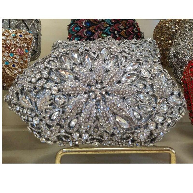 Women's Diamond Decorated Oval Shaped Clutch