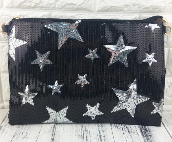 Women's Star Pattern Sequined Clutch