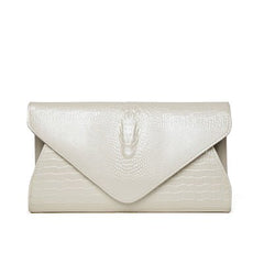 Crocodile Patterned Cow Leather Women's Clutch Bag