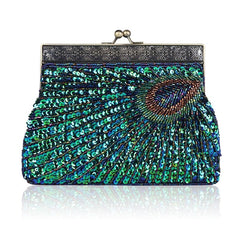 Women's Peacock Sequined Clutch