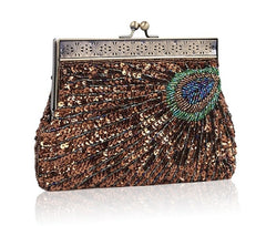 Women's Peacock Sequined Clutch