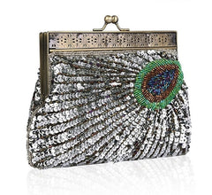 Women's Peacock Sequined Clutch