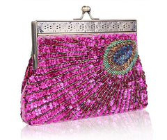 Women's Peacock Sequined Clutch
