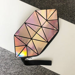 Geometric Style Holographic Mosaic Cosmetic Bag