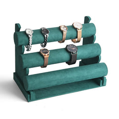 Dark Green Velvet Bracelet and Watch Display Stand