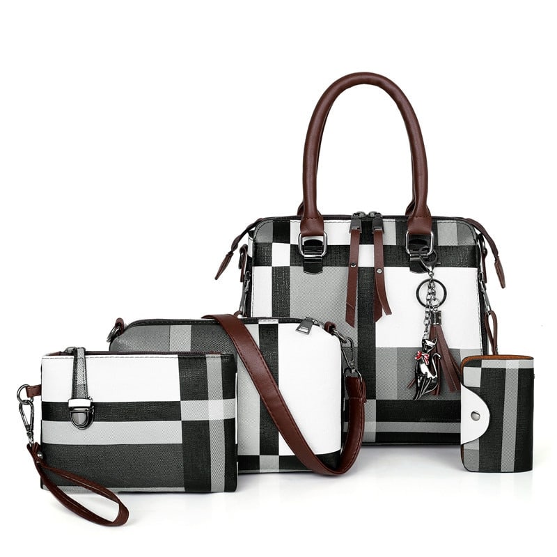 Set of Four Plaid Women's Handbags