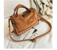 Fashion Top-Handle Bag with Rivets