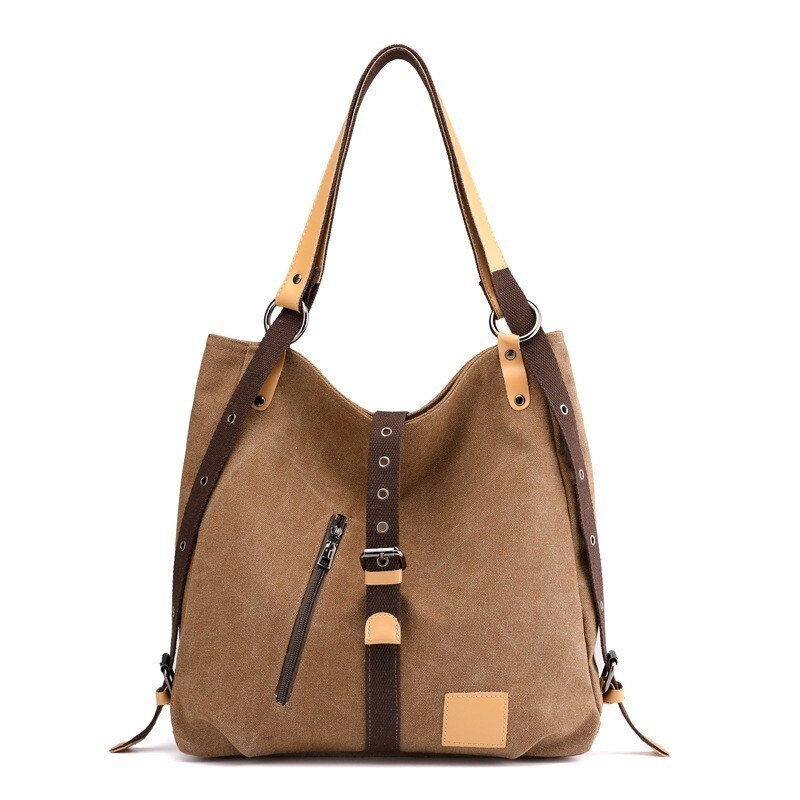 Fashion Solid Women's Canvas Shoulder Bag