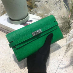 Elegant Bright Color Cowhide Women's Wallet