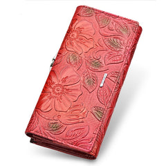 Luxury Floral Patterned Genuine Leather Women's Wallet