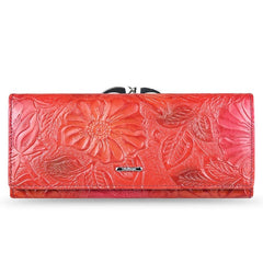 Luxury Floral Patterned Genuine Leather Women's Wallet