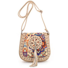 Women's Boho Crossbody Bag with Decorative Tassel