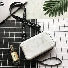 Women's Marble Patterned Mini Shoulder Bag
