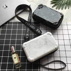 Women's Marble Patterned Mini Shoulder Bag