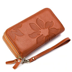 Genuine Leather Floral Women's Wallet