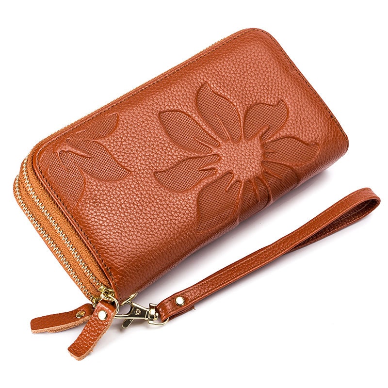 Genuine Leather Floral Women's Wallet