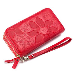 Genuine Leather Floral Women's Wallet