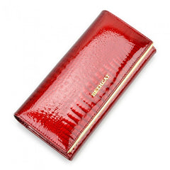 Women's Stylish Long Patent Leather Wallet