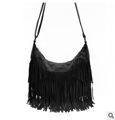 Women's Bohemian Crossbody Bag with Decorative Tassels