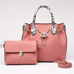 Women's Metal Chain Leather Bag Set