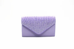 Fashion Satin Evening Bags for Women - Luxury Diamond and Chain Embellished Bag