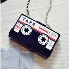Women's Tape Cassette Design Clutch