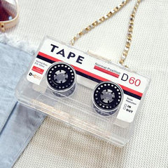 Women's Tape Cassette Design Clutch