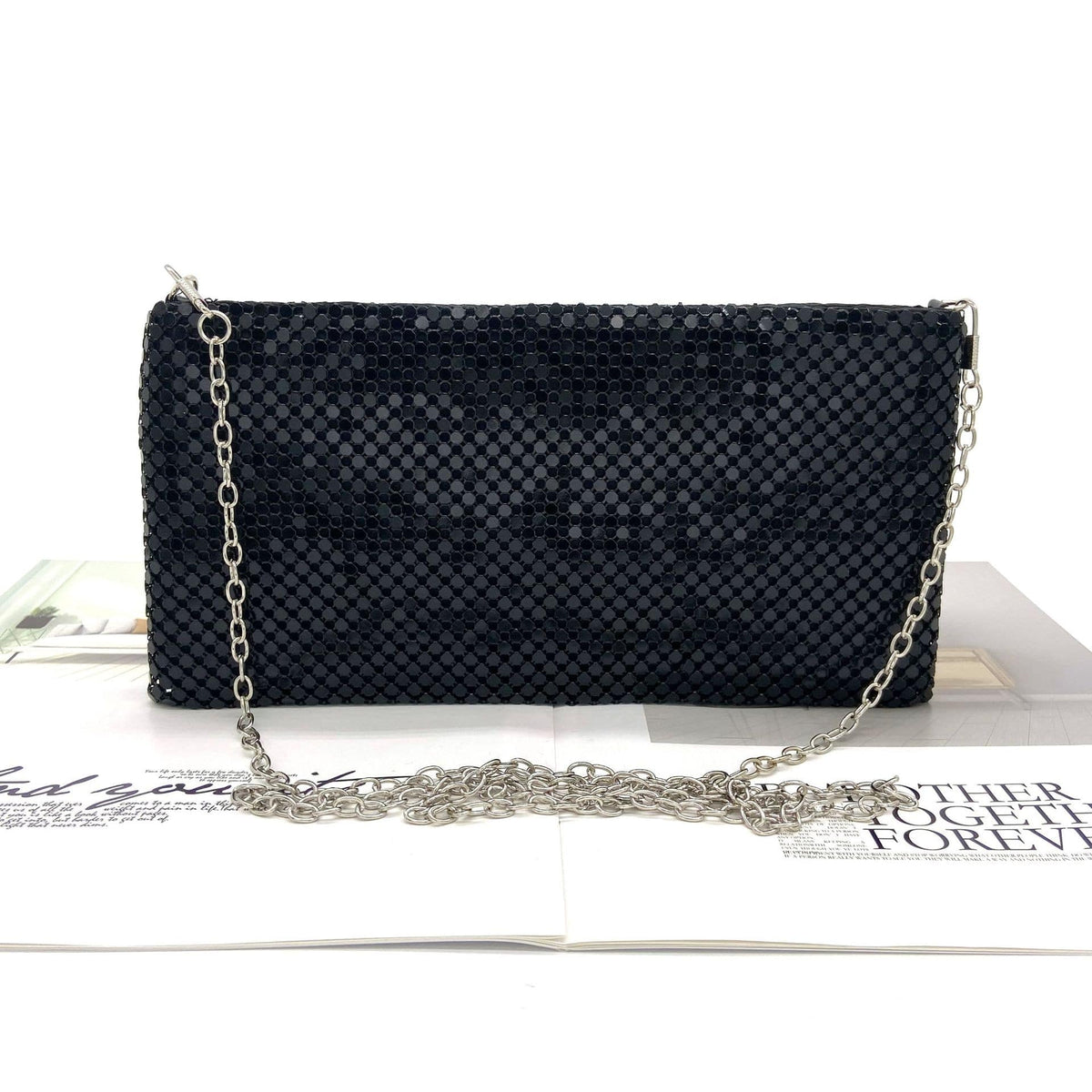 Women's Glittered Scaled Sequin Clutch