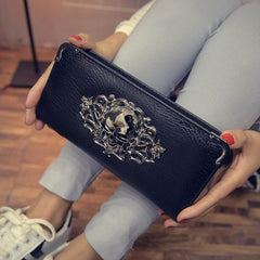 Women's Metal Skull Punk Clutch