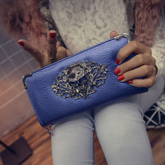 Women's Metal Skull Punk Clutch