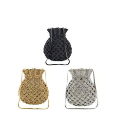 Women's Pouch Shaped Crystal Clutch