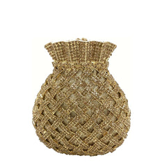 Women's Pouch Shaped Crystal Clutch